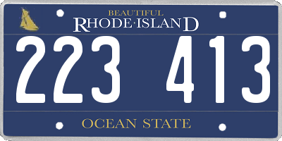 RI license plate 223413