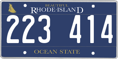 RI license plate 223414