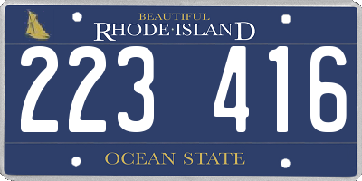 RI license plate 223416