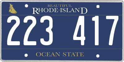 RI license plate 223417
