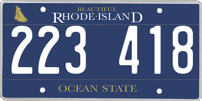 RI license plate 223418