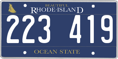 RI license plate 223419
