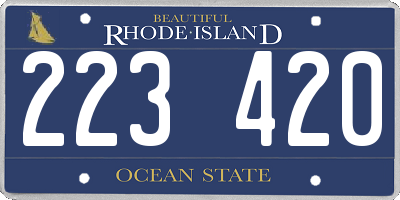 RI license plate 223420