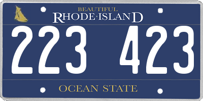 RI license plate 223423