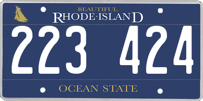 RI license plate 223424