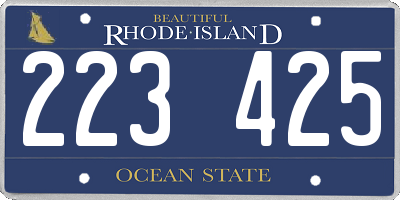RI license plate 223425