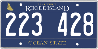 RI license plate 223428