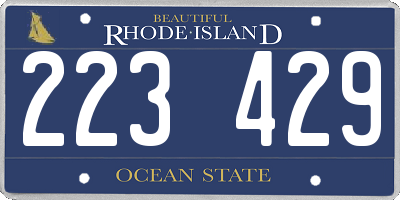 RI license plate 223429