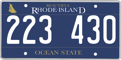 RI license plate 223430