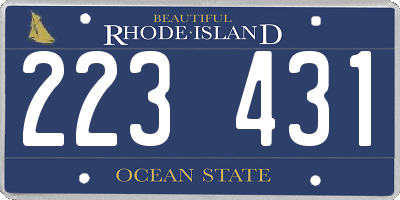 RI license plate 223431