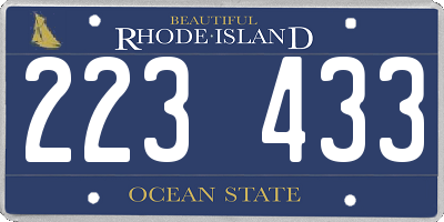 RI license plate 223433