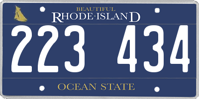 RI license plate 223434