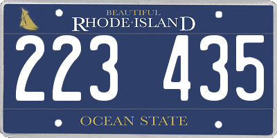 RI license plate 223435