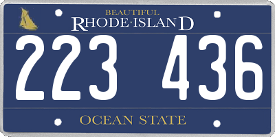RI license plate 223436