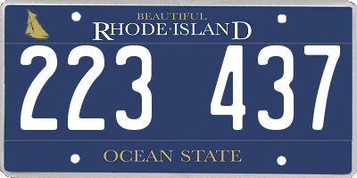 RI license plate 223437