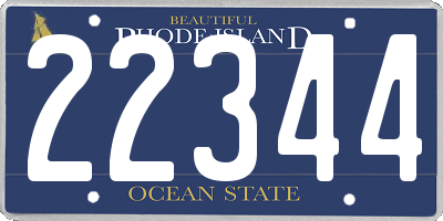 RI license plate 22344