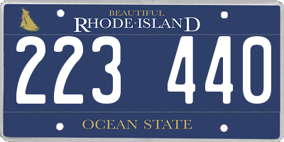 RI license plate 223440