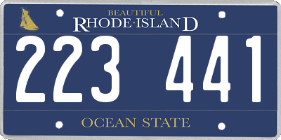 RI license plate 223441