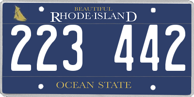 RI license plate 223442