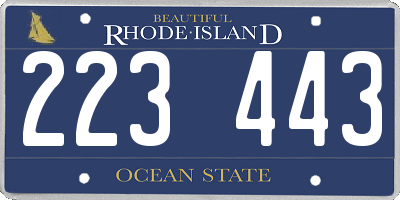 RI license plate 223443