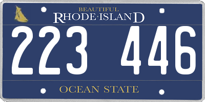RI license plate 223446