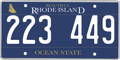 RI license plate 223449
