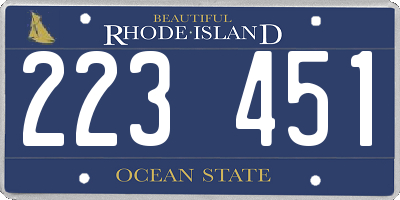 RI license plate 223451