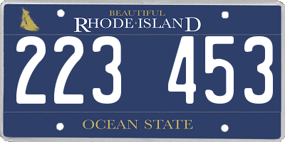 RI license plate 223453