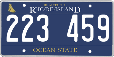 RI license plate 223459