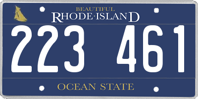 RI license plate 223461