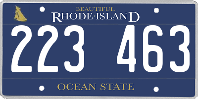 RI license plate 223463