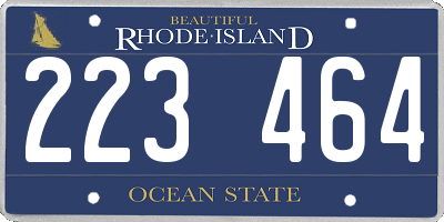 RI license plate 223464