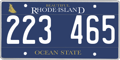RI license plate 223465