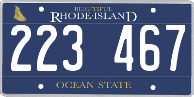 RI license plate 223467