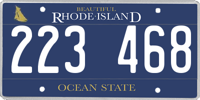 RI license plate 223468