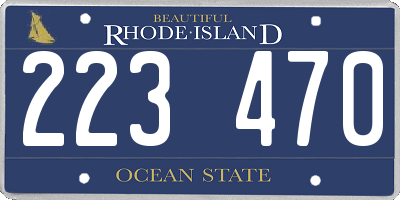 RI license plate 223470