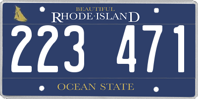 RI license plate 223471