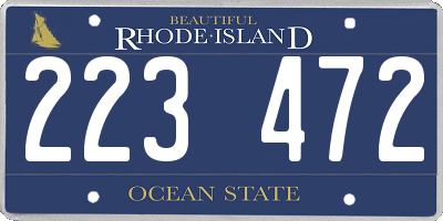 RI license plate 223472