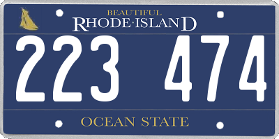 RI license plate 223474