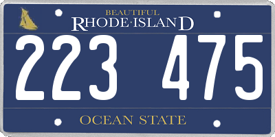 RI license plate 223475