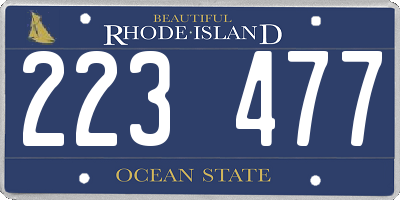 RI license plate 223477