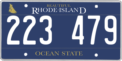 RI license plate 223479