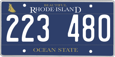 RI license plate 223480