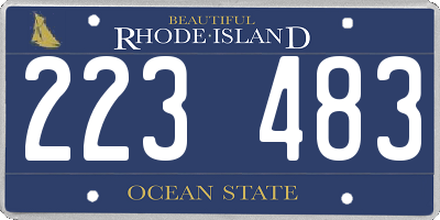 RI license plate 223483