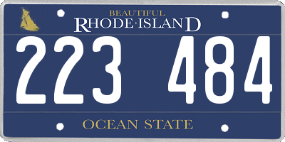 RI license plate 223484
