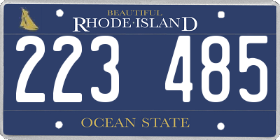RI license plate 223485