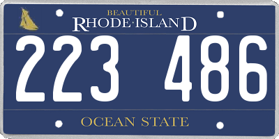RI license plate 223486