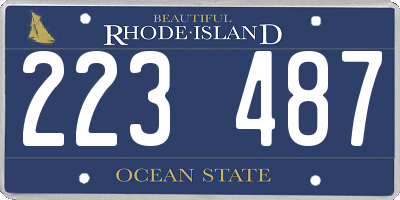 RI license plate 223487