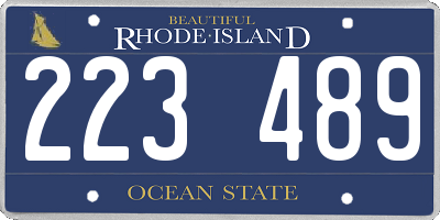 RI license plate 223489
