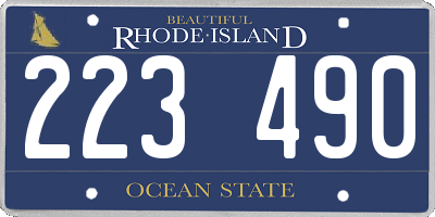 RI license plate 223490
